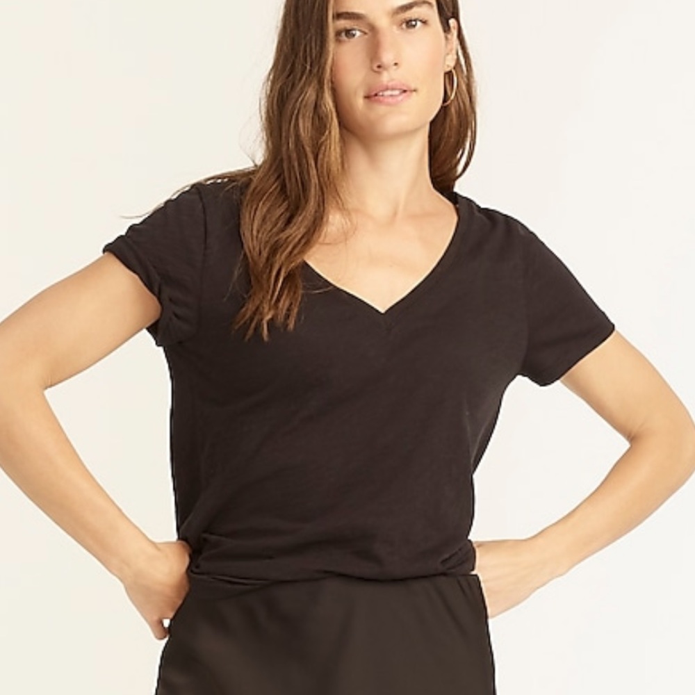 J.Crew Black Cotton V-Neck